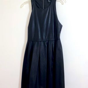 Leather black dress